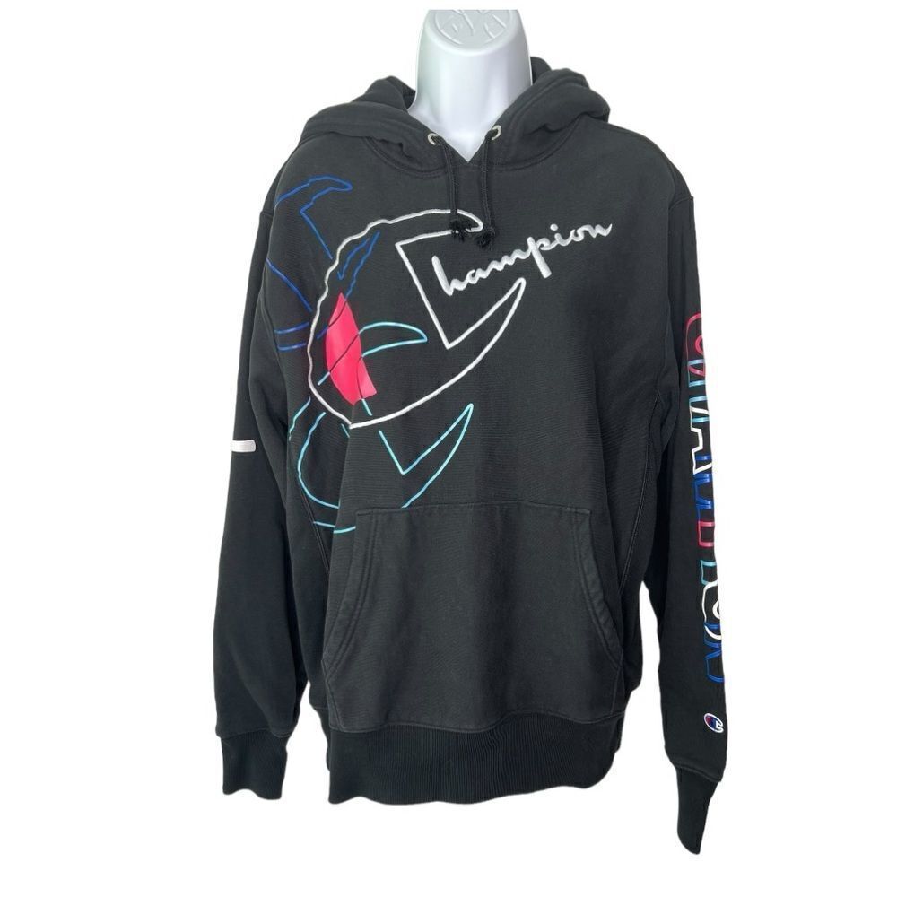 Champion L Reverse Weave Heavyweight Graphic Hooded Sweatshirt - Picture 2 of 8
